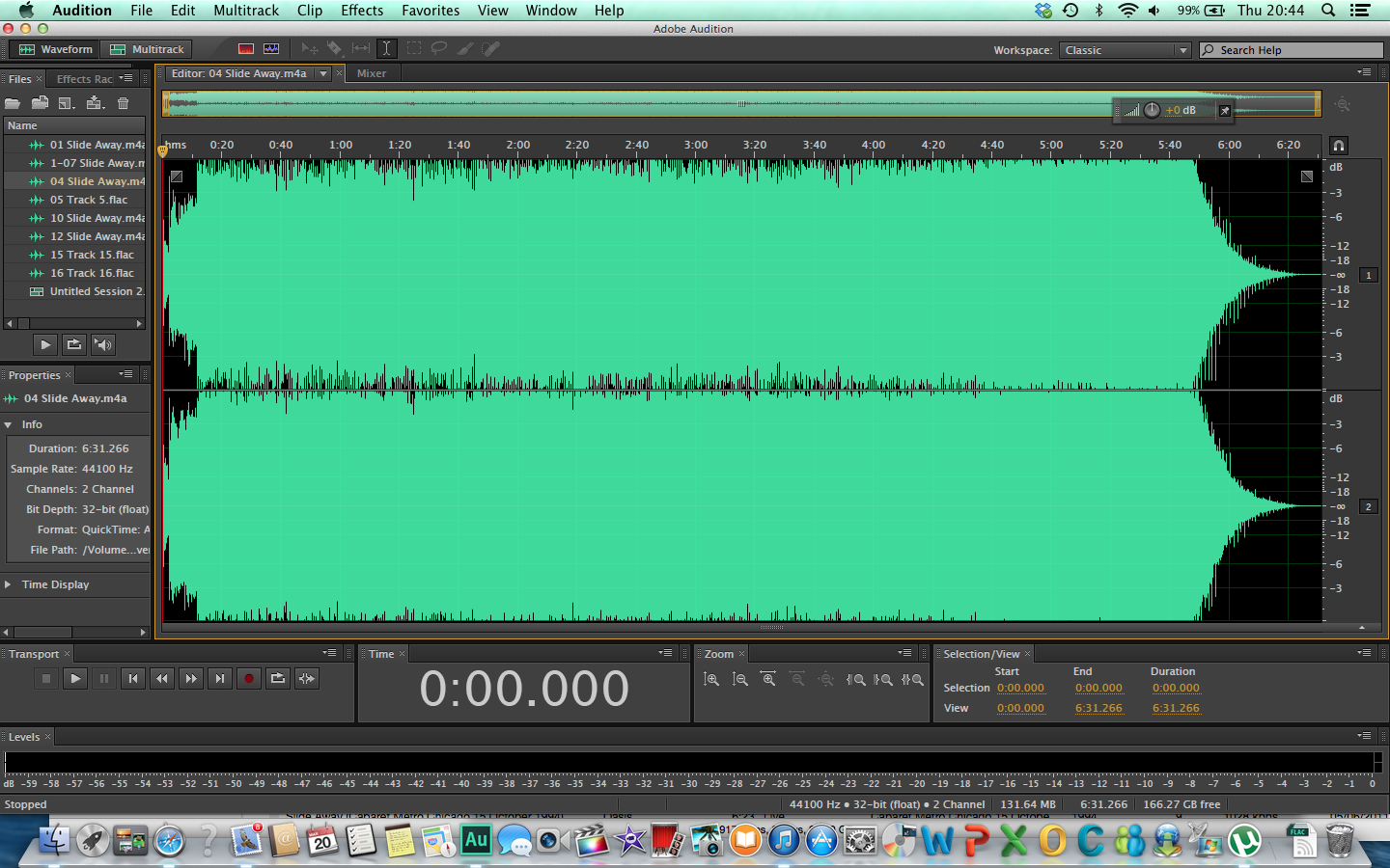 Waveform of Slide Away on Whatever CD single
